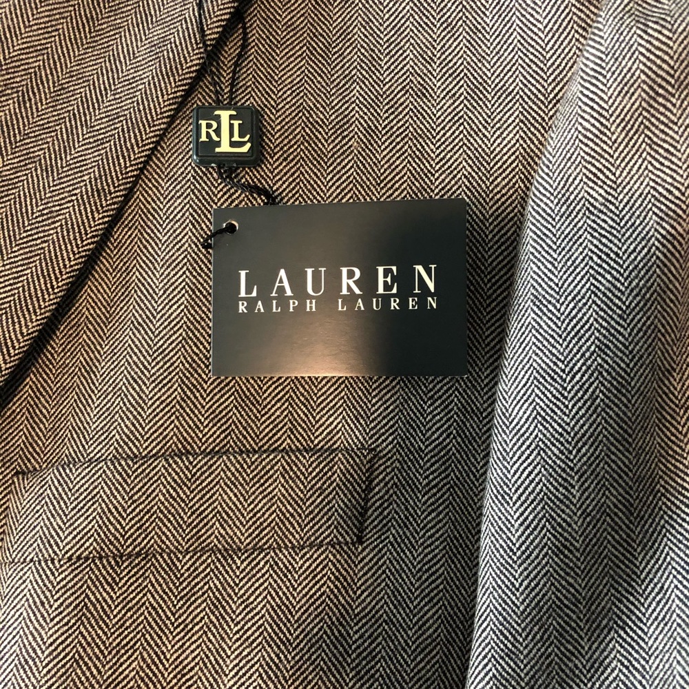 Ralph Lauren Sport Coat 54L Gray Herringbone - NEW